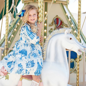 Girls Brooke Dress - Blue Circus