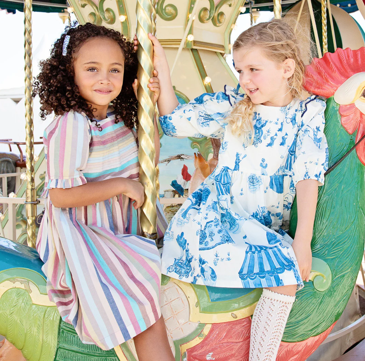 Girls Brooke Dress - Blue Circus