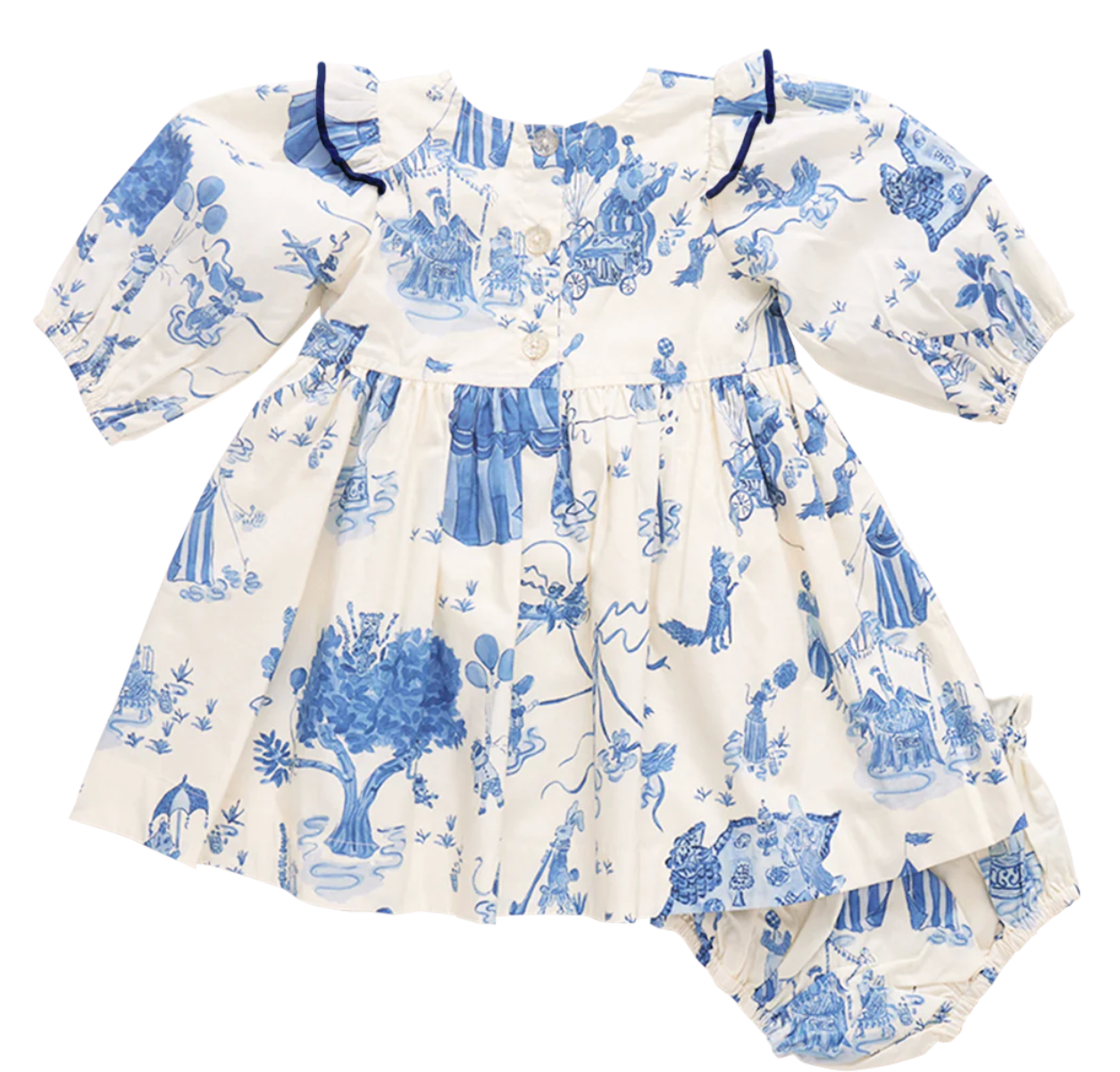 Baby Girls Brooke Dress Set - Blue Circus