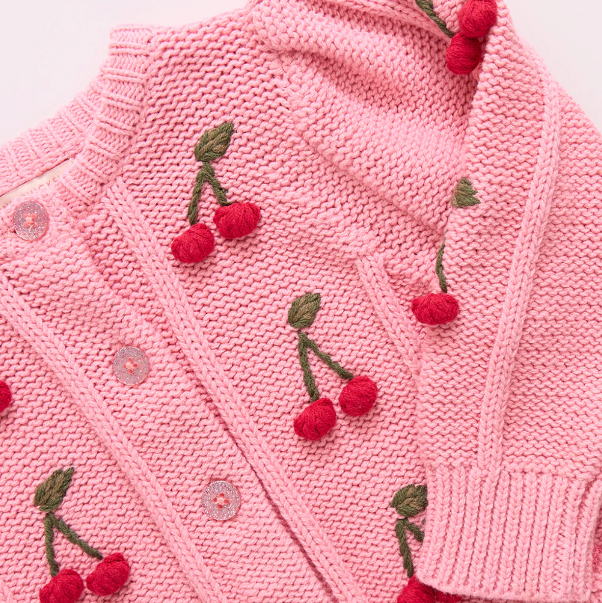 Girls Constance Sweater - Cherries