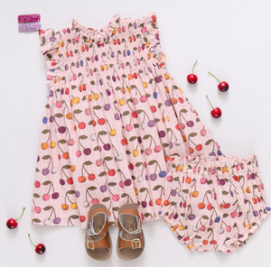 Baby Girls Stevie Dress Set - Cloud Pink Cherry