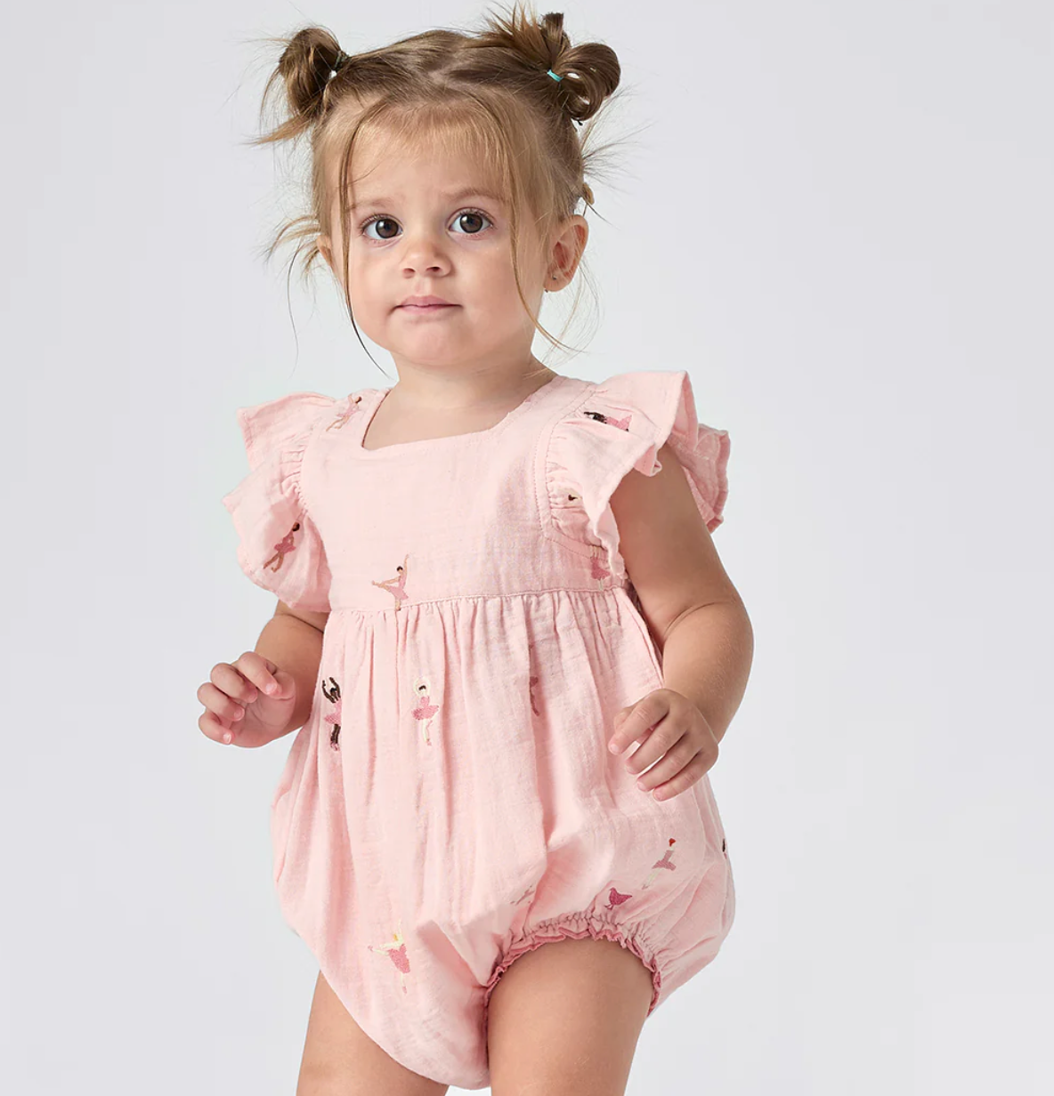 Baby Girl Elsie Bubble - Ballerina Embroidery