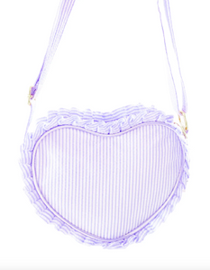 Heart Purse - Seersucker Lavender