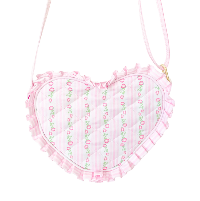 Quilted Floral Heart Purse