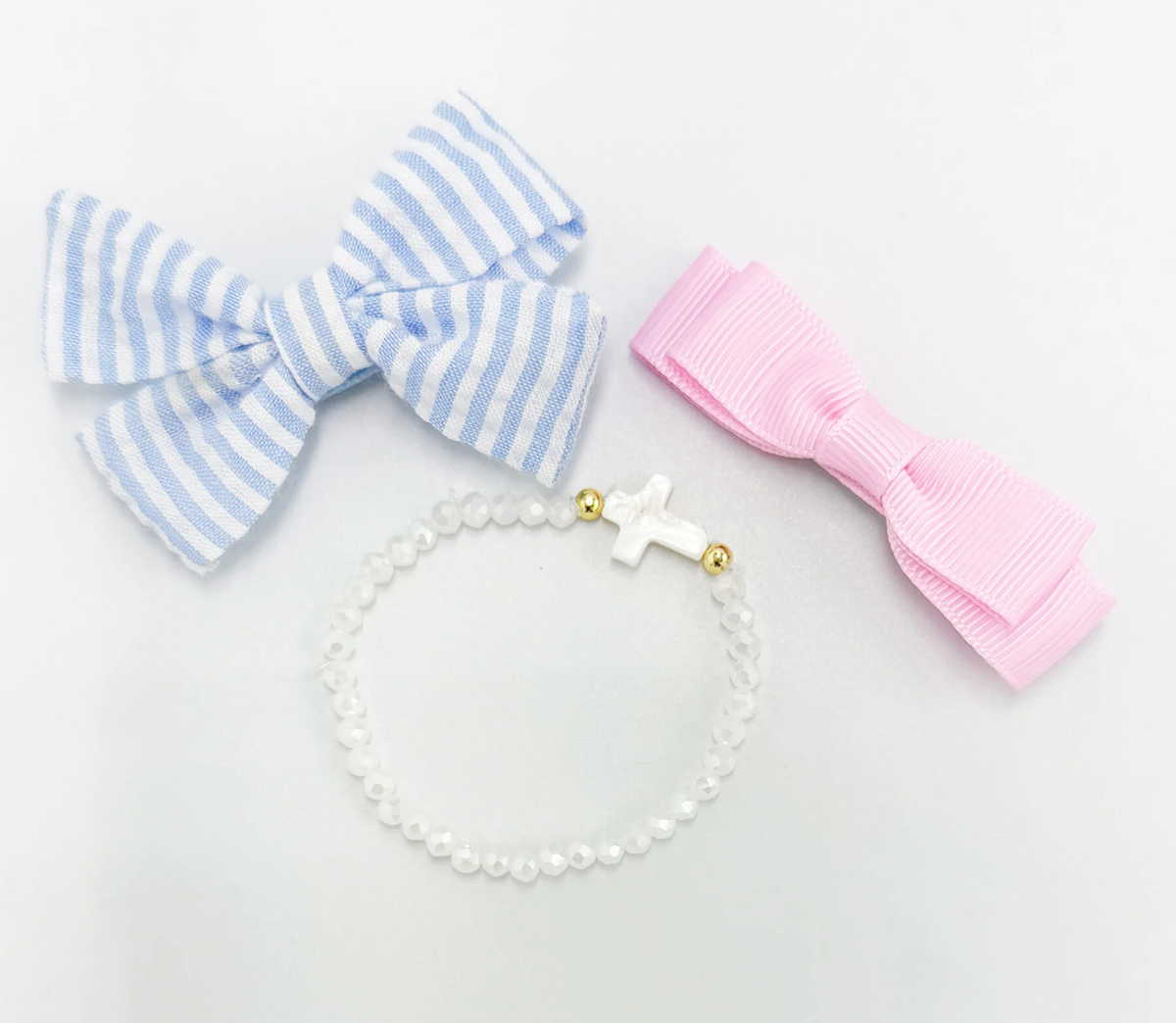 Easter Egg Bows & Bracelet Set - Blue