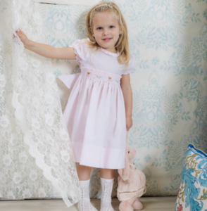 Girls Easter Bunny Smocked Dress