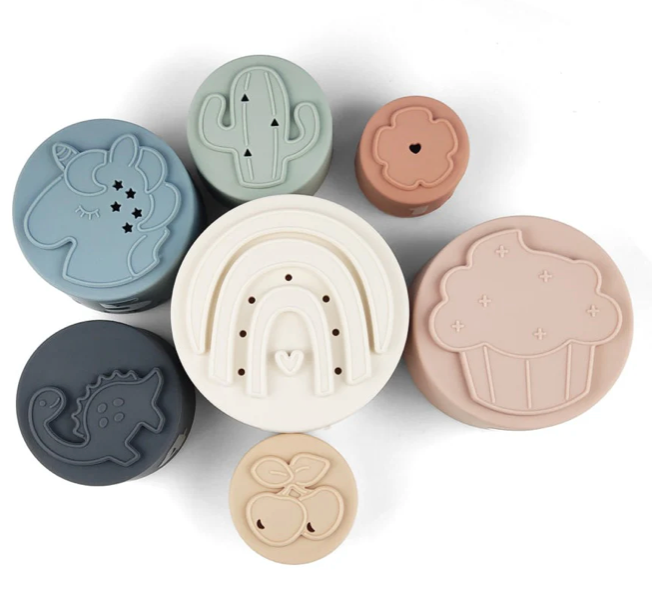Large Soft Silicone Stacking Cups (7-pc)