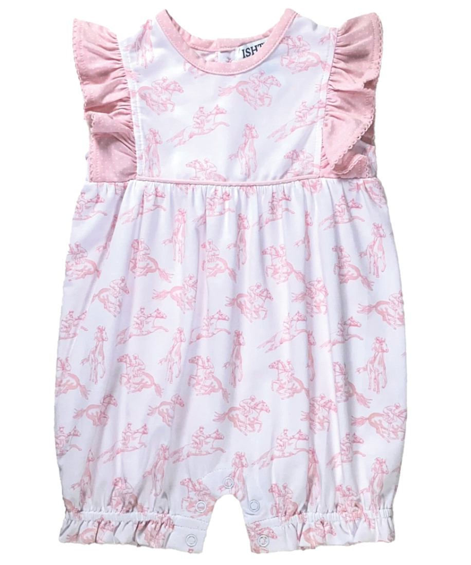 Horse Girl's Bubble Romper