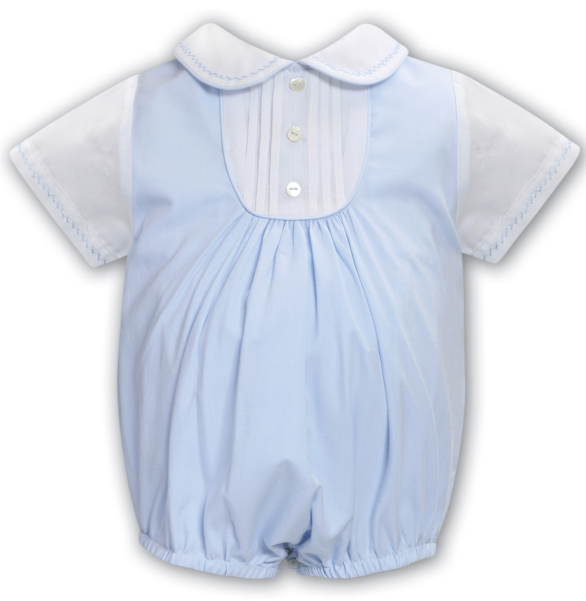 Charming White/Blue Romper
