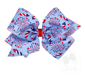 Millenium Blue Firework King Grosgrain Bow