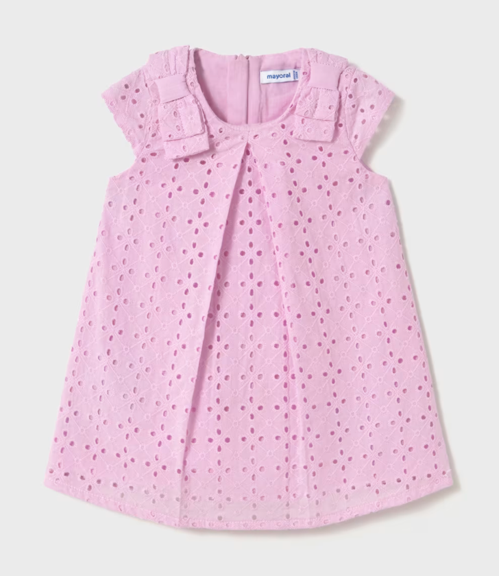 Mauve Baby Eyelet Dress