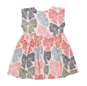 Girls Adaline Dress - Multi Striped Bows