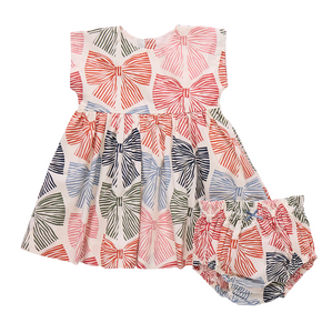 Baby Girls Adaline Dress Set - Multi Striped Bows