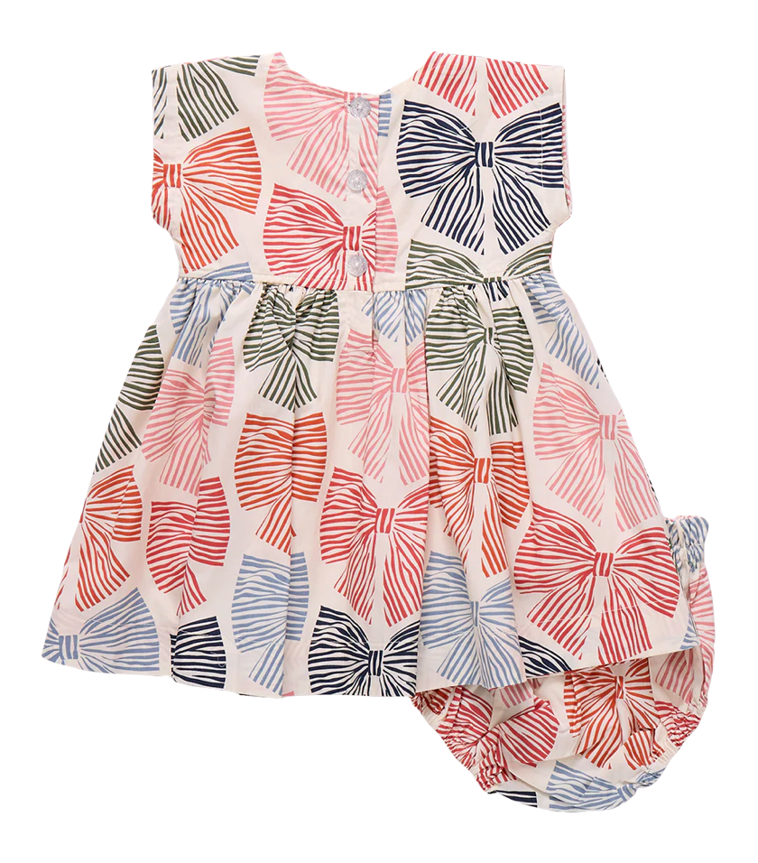 Baby Girls Adaline Dress Set - Multi Striped Bows