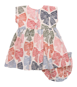 Baby Girls Adaline Dress Set - Multi Striped Bows