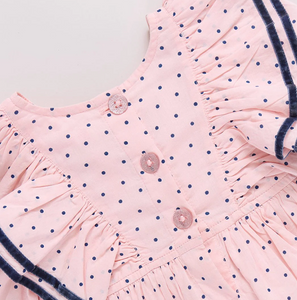 Girls Raphaela Dress - Strawberry Cream Polka Dot