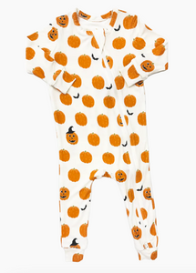 Baby Bamboo Romper - Halloween Jack O' Lantern