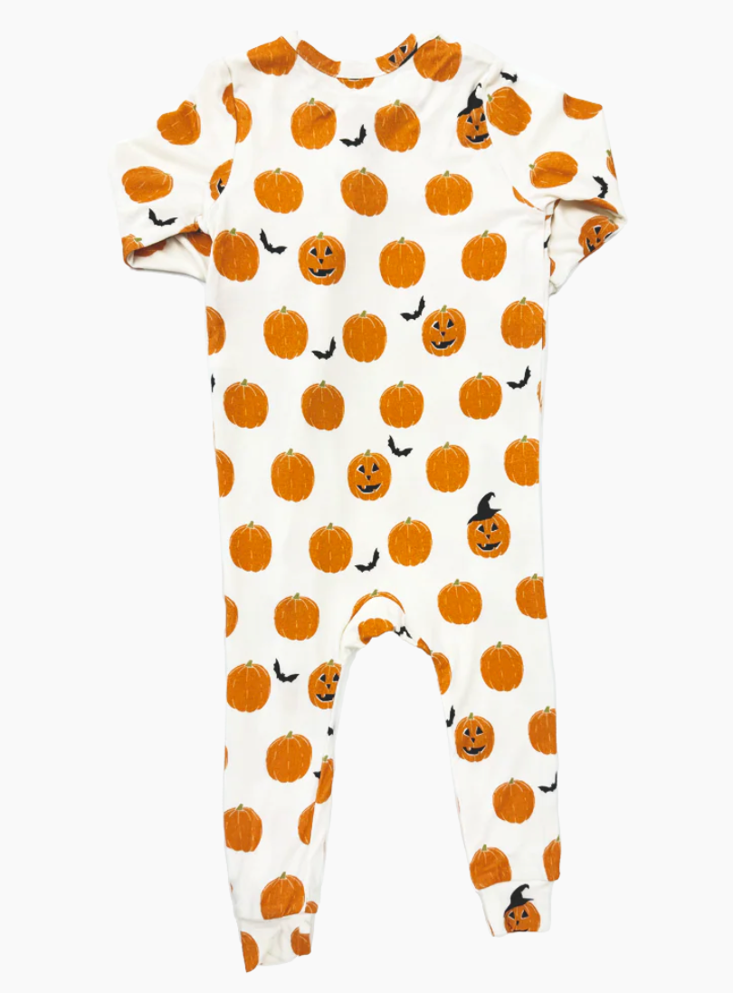 Baby Bamboo Romper - Halloween Jack O' Lantern