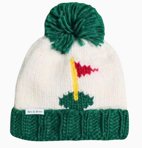 Green Golf Flag Bobble Hat