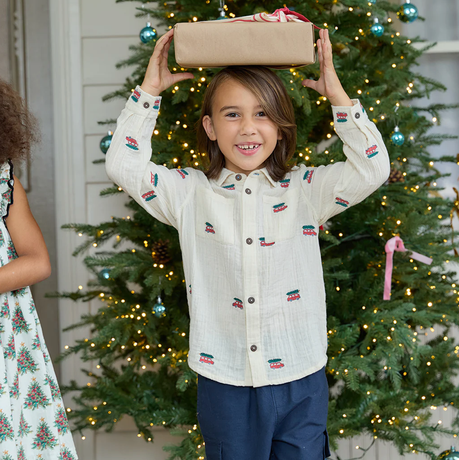 Boys Jack Shirt - Tree Farm Embroidery