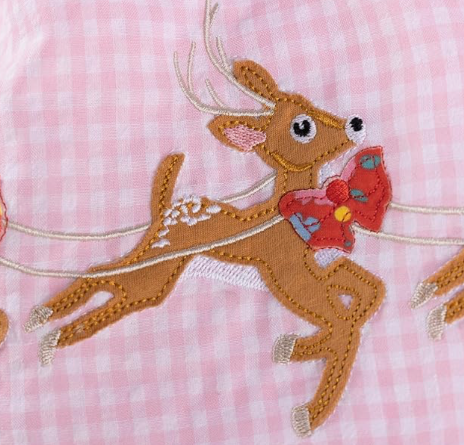 Pink Grid Santa Dress