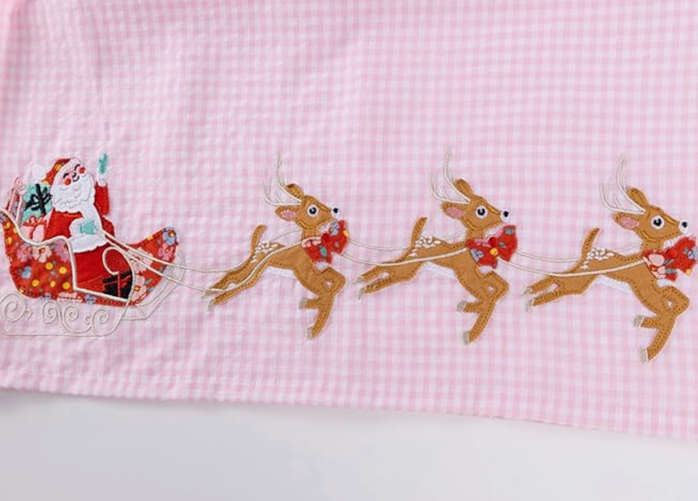 Pink Grid Santa Dress