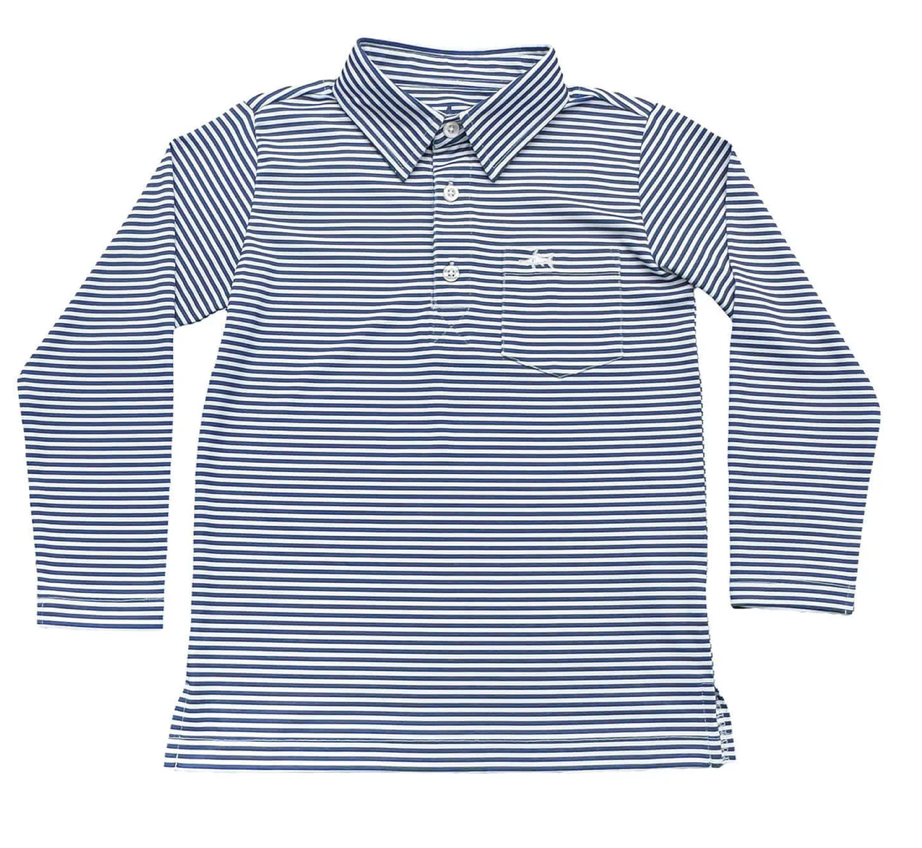 Navy Long Sleeve Inshore Performance Polo