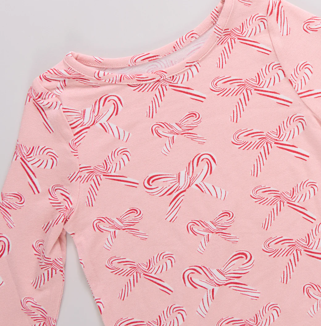 Candy Cane Bows Bamboo PJ Set