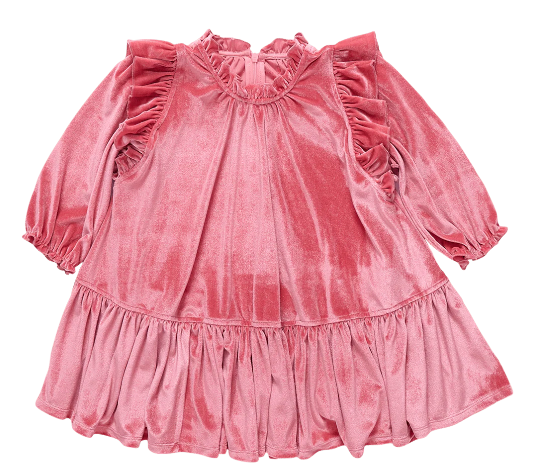 Desert Rose Girls Velour Harper Dress
