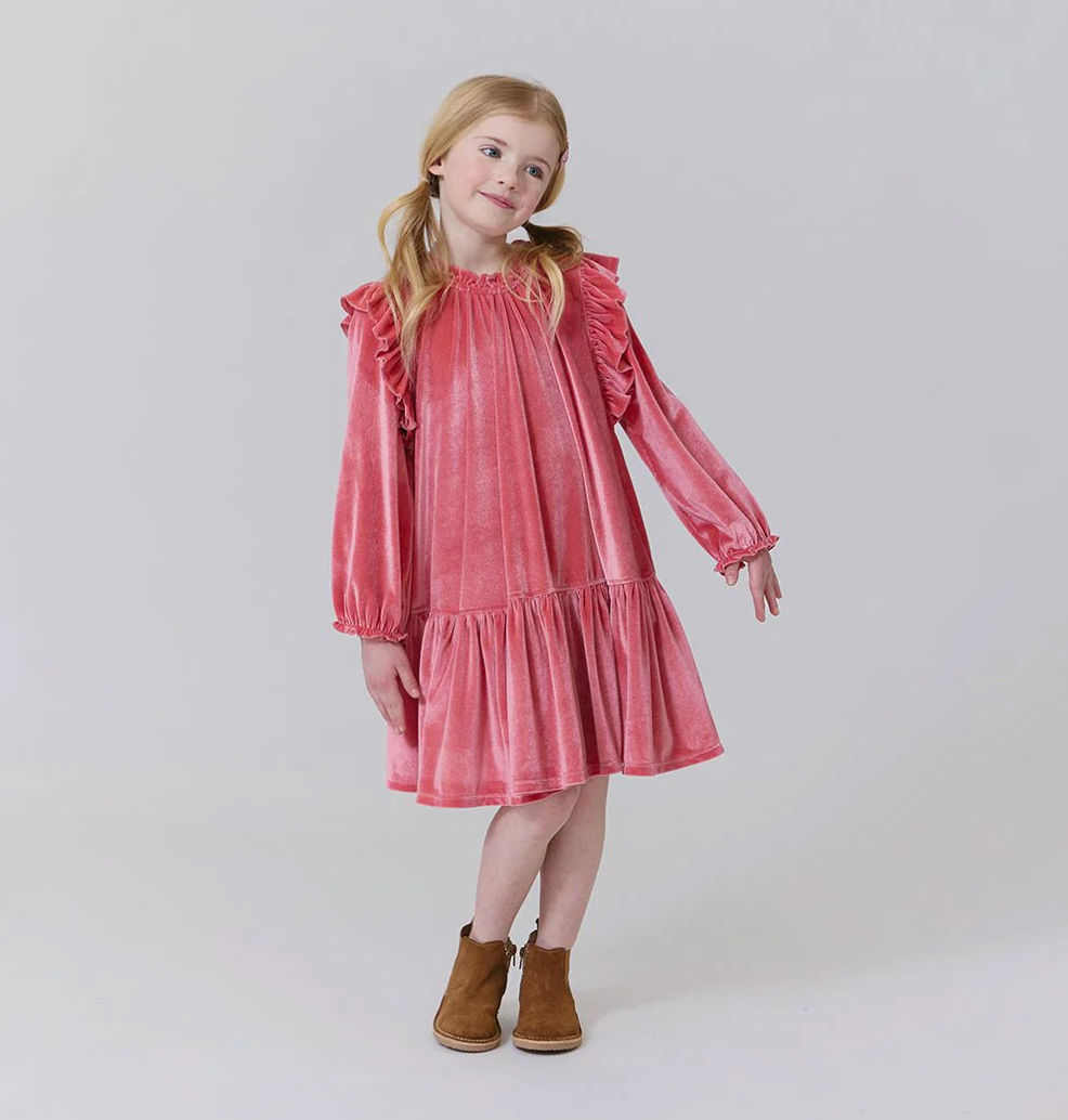 Desert Rose Girls Velour Harper Dress