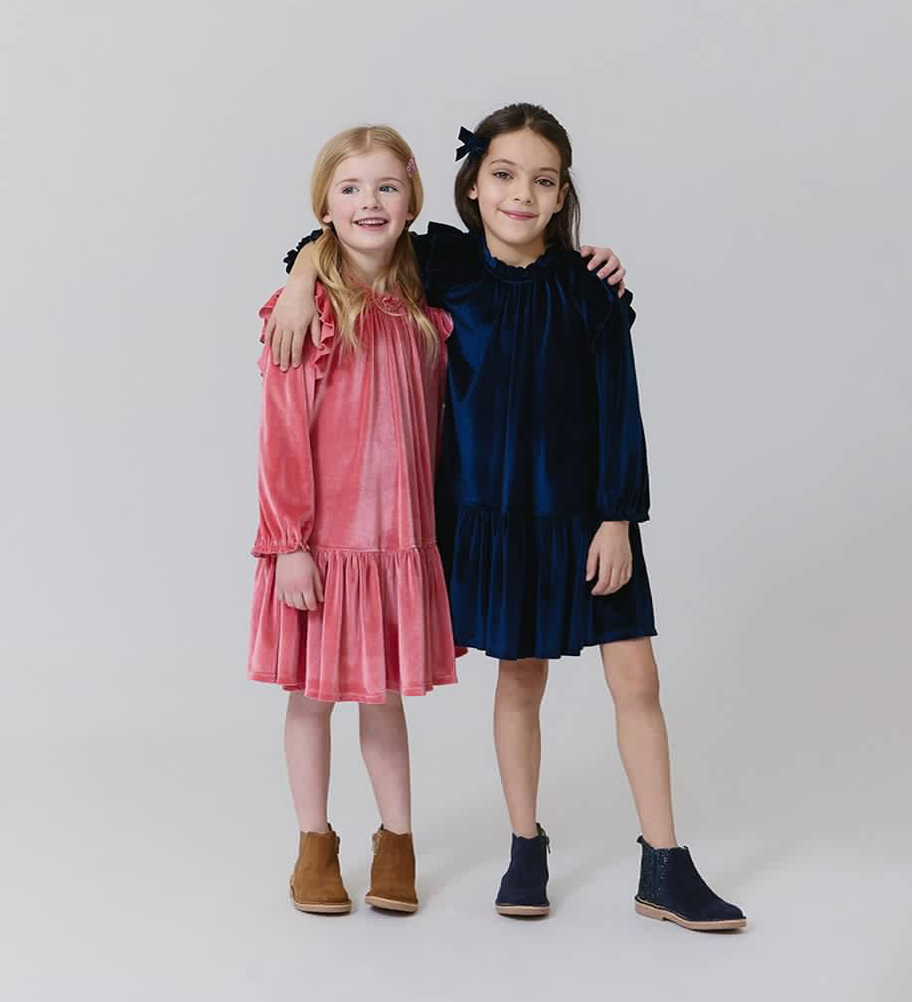 Desert Rose Girls Velour Harper Dress