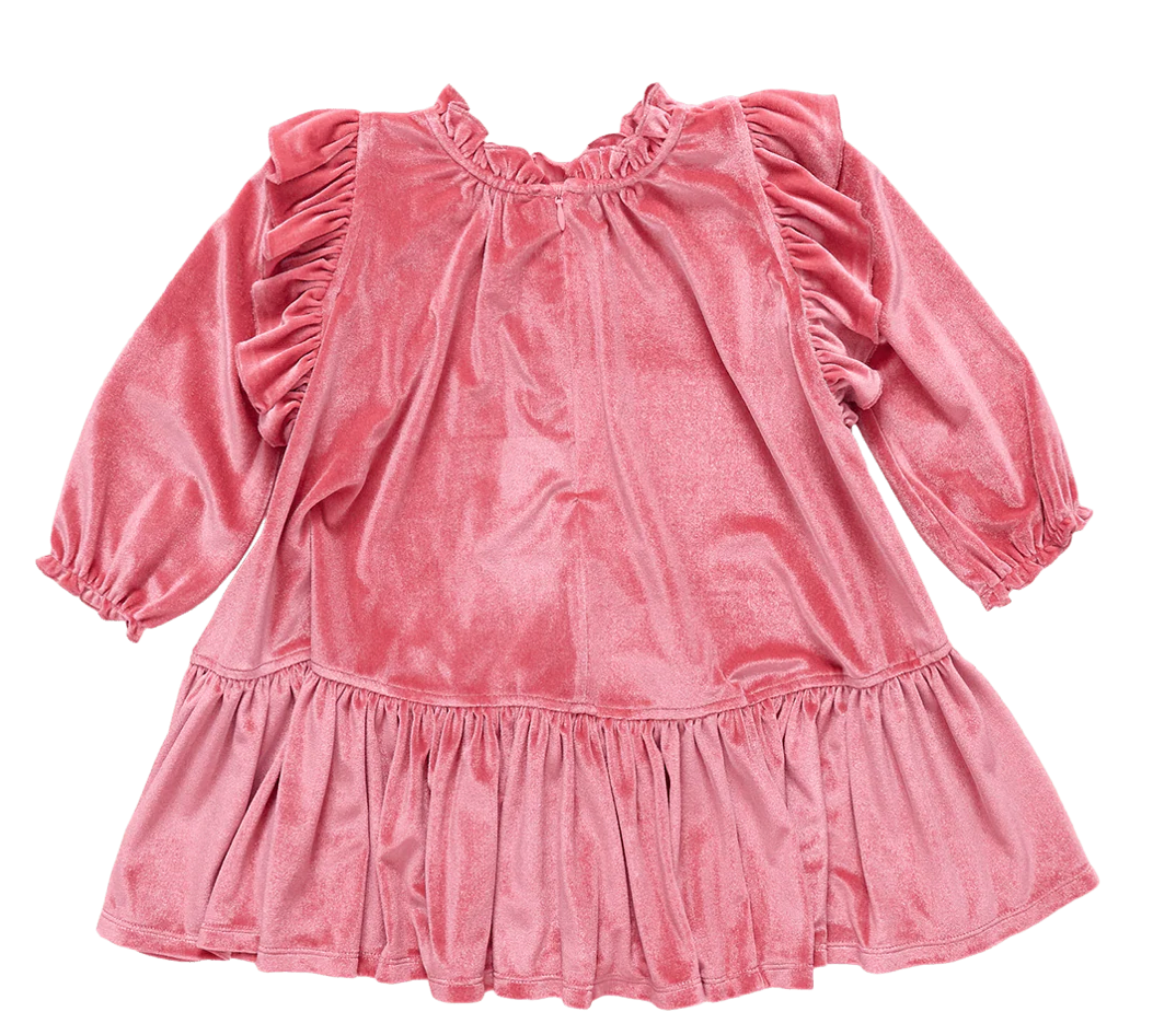 Desert Rose Girls Velour Harper Dress