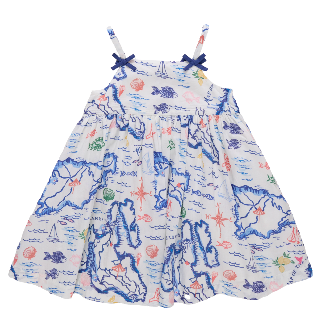 Girls Tia Dress - Island Map