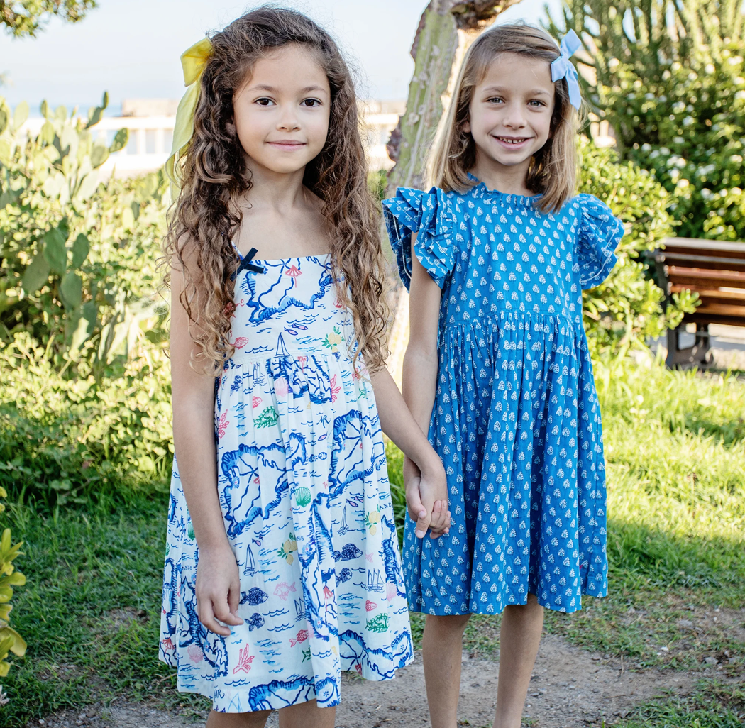 Girls Tia Dress - Island Map
