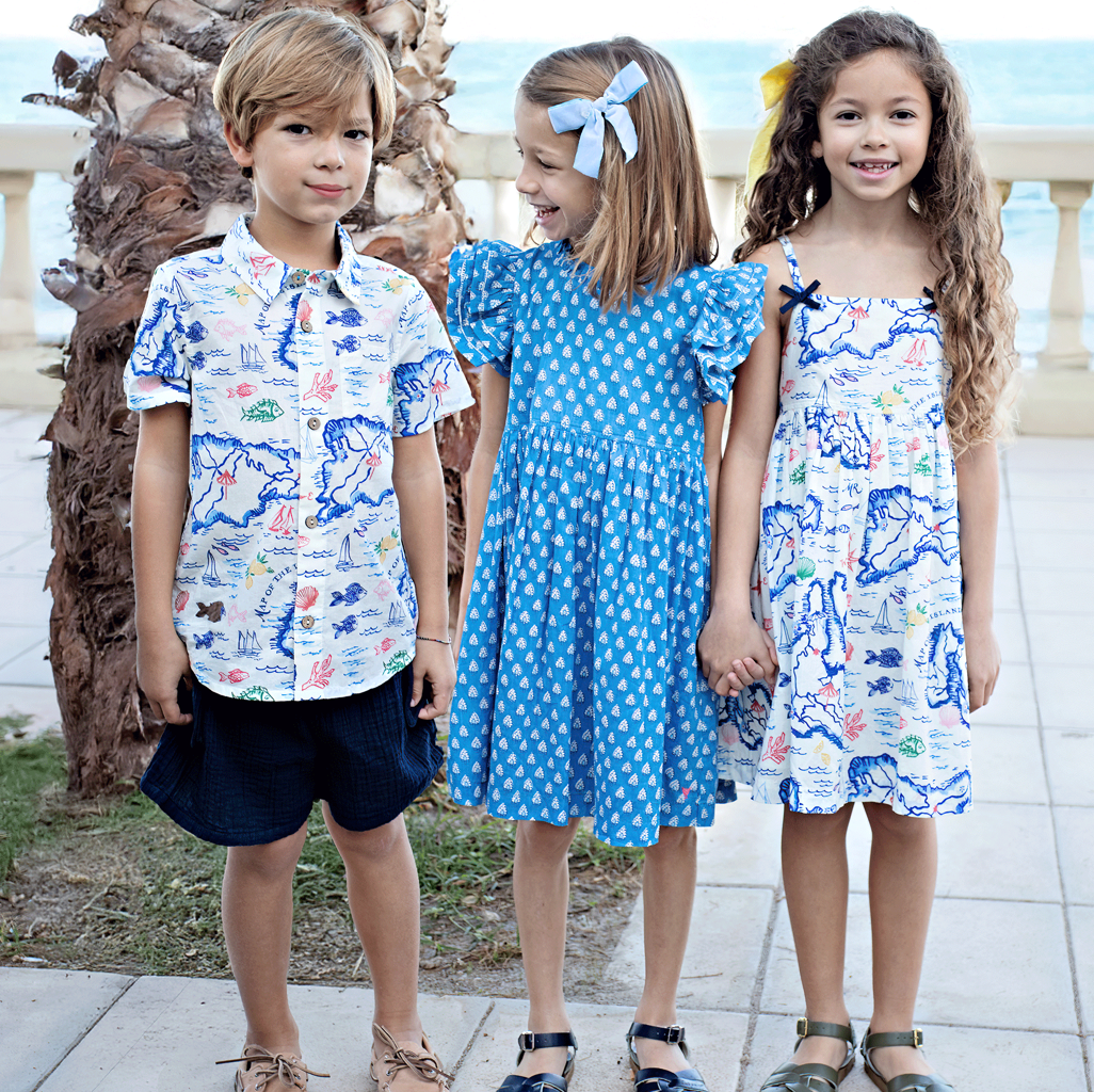 Girls Tia Dress - Island Map