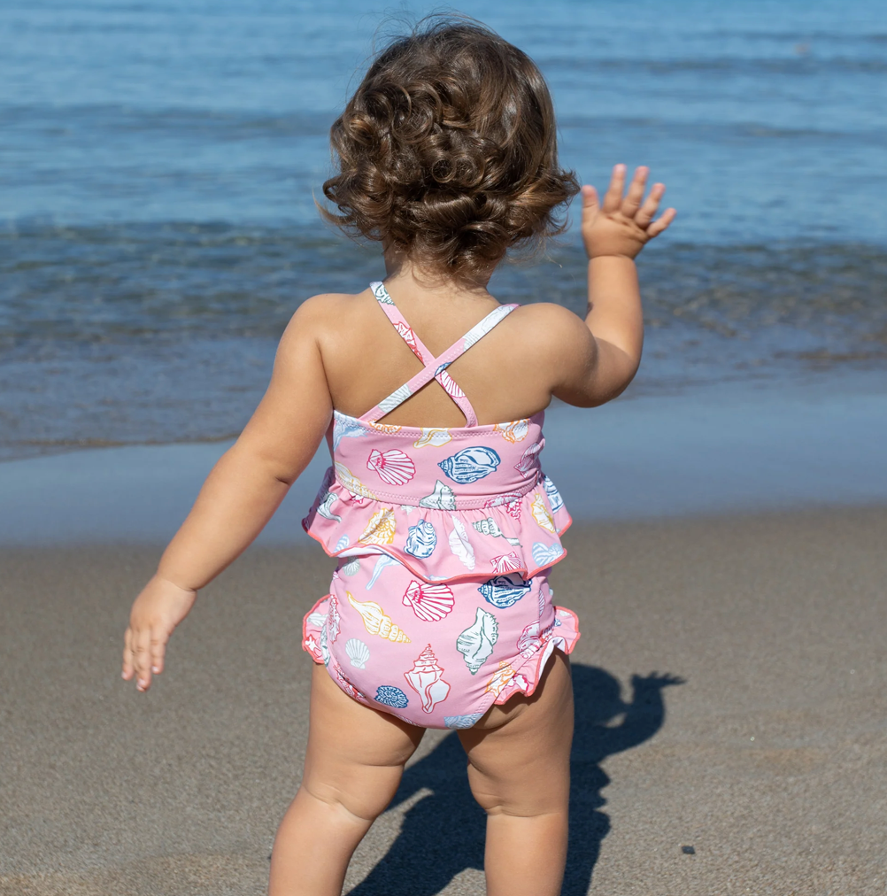 Baby Girls Joy Tankini - Pink Seashells