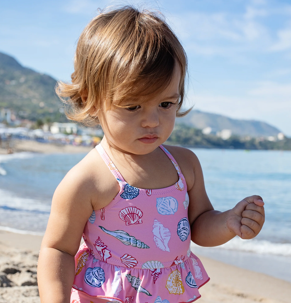 Baby Girls Joy Tankini - Pink Seashells
