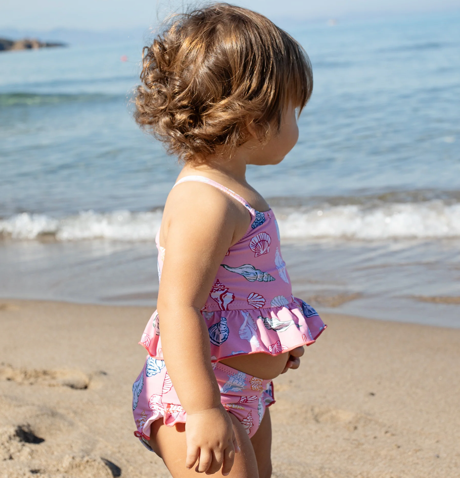 Baby Girls Joy Tankini - Pink Seashells