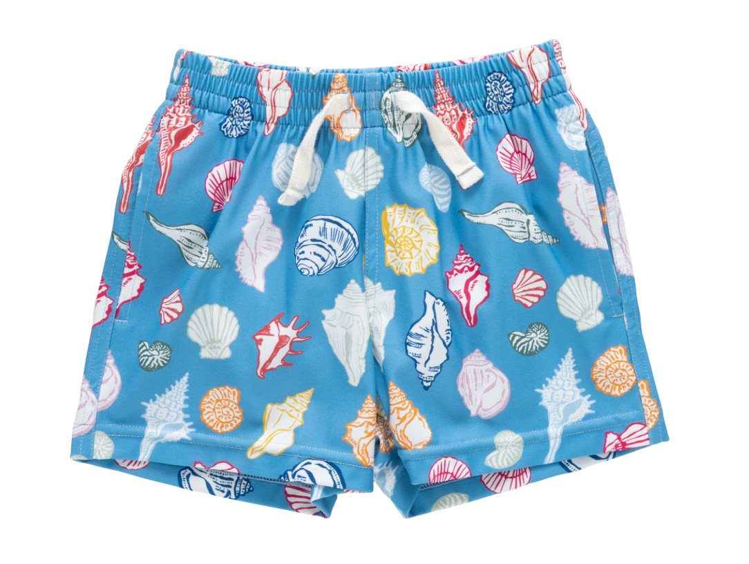 Baby Boys Swim Trunk - Blue Seashells