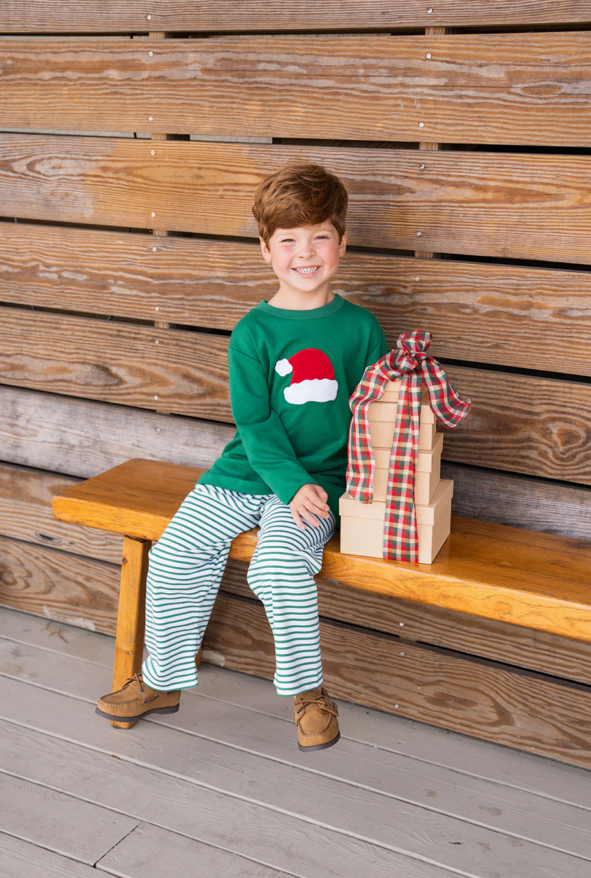 Santa Hat Applique Pant Set