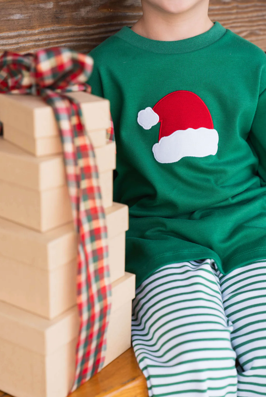 Santa Hat Applique Pant Set