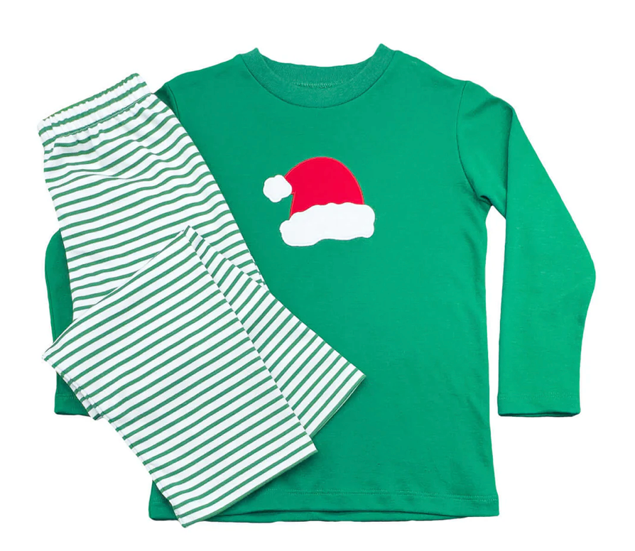 Santa Hat Applique Pant Set