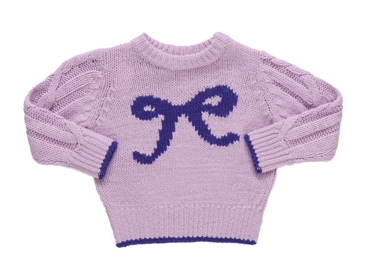 Girls Haven Sweater - Purple Bow