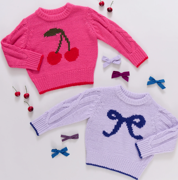 Girls Haven Sweater - Purple Bow