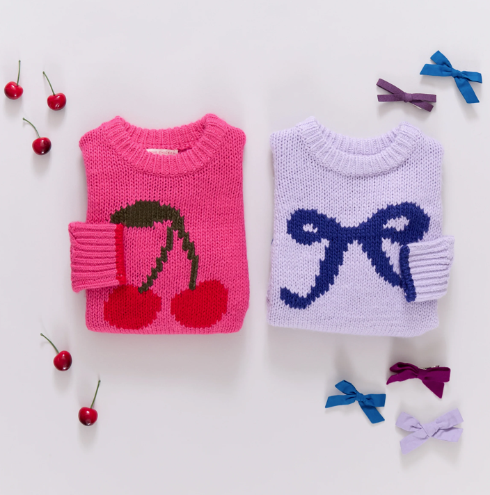 Girls Haven Sweater - Purple Bow