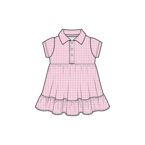 PINK GINGHAM TIERED DRESS