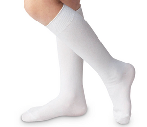White Classic Nylon Knee High Socks
