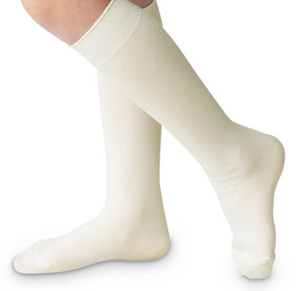Pearl White Classic Nylon Knee High Socks