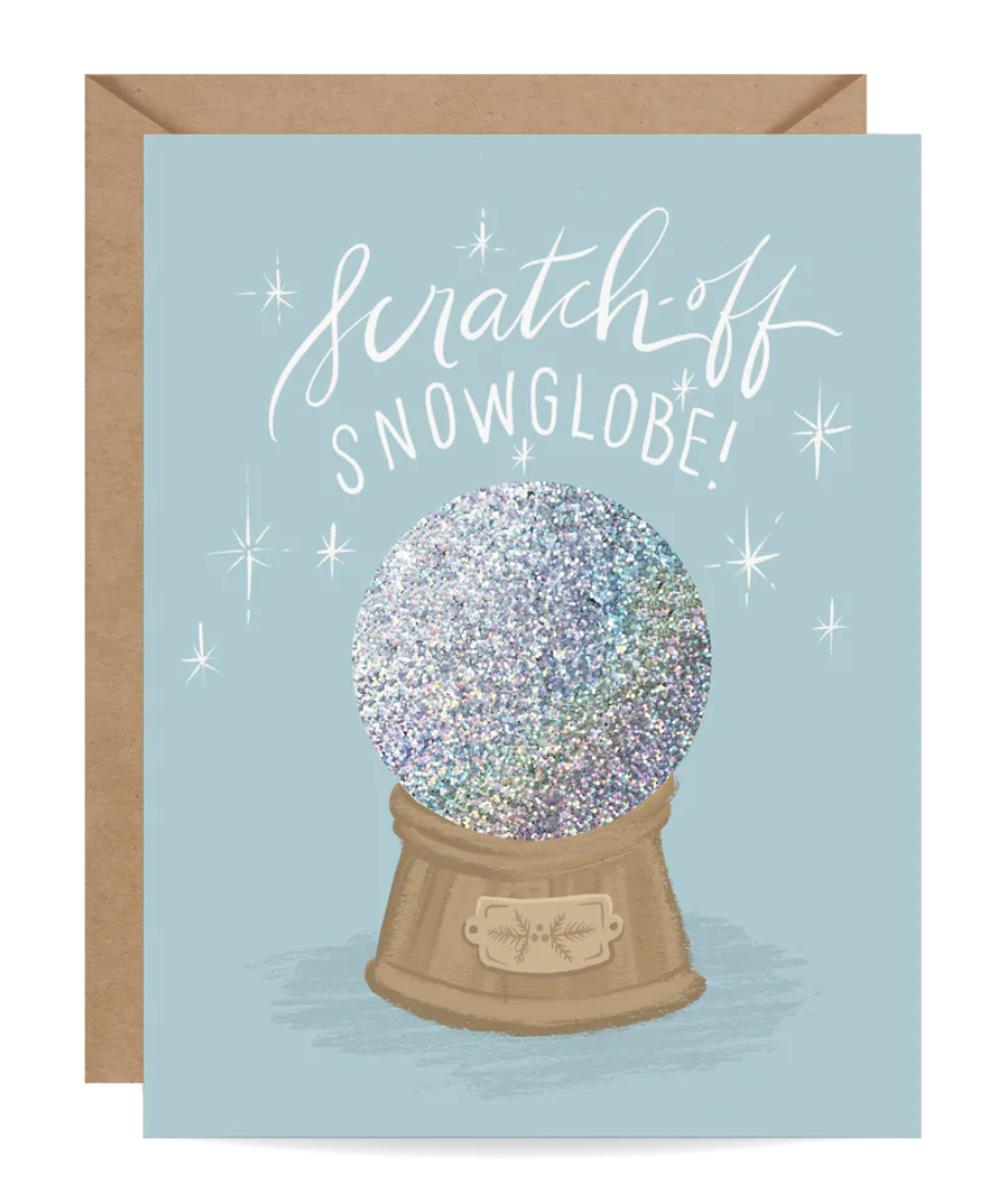Scratch-off Snow Globe Alpine Card