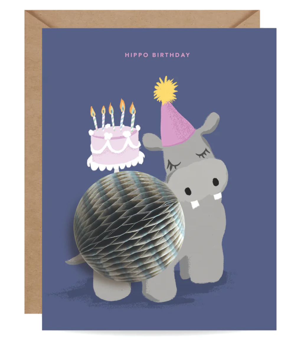 Hippo Birthday Pop-up Card
